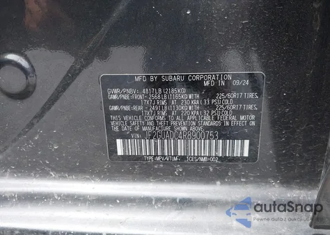 2024 Subaru Crosstrek Premium from USA, damaged, VIN JF2GUADC4R8900753